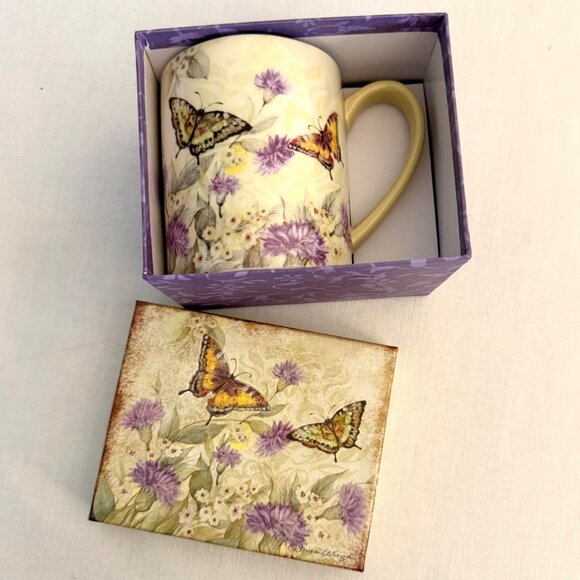 Lang Morning Has Broken 14oz Ceramic Mug Butterfly Design Susan Winget Art New I - Picture 1 of 12